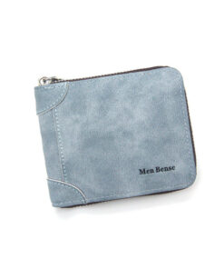 Round chain Men Zipper Wallet - Wallet For Men Sky Blue