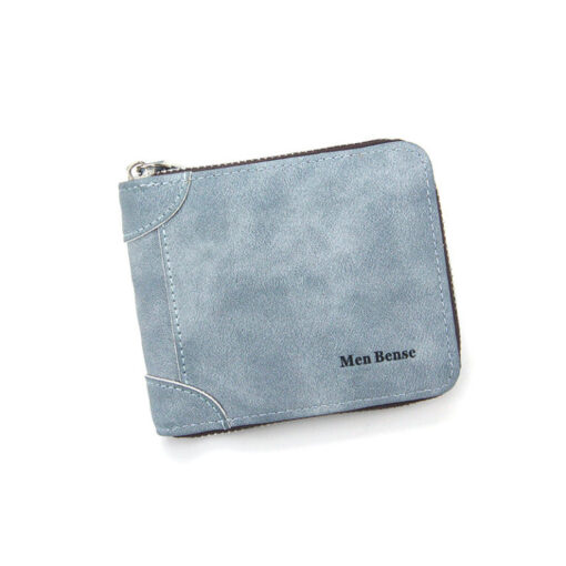 Round chain Men Zipper Wallet - Wallet For Men Sky Blue