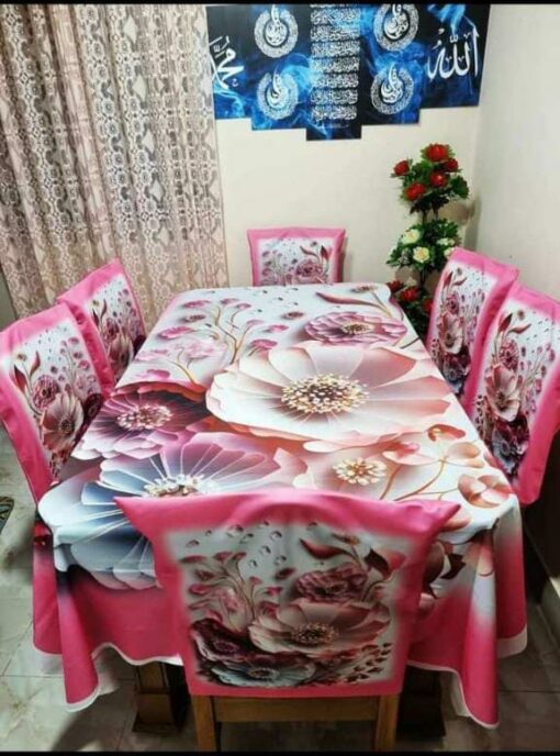 Stylish 3D Chair 6p + Table Cover 1p ( 3D 03)