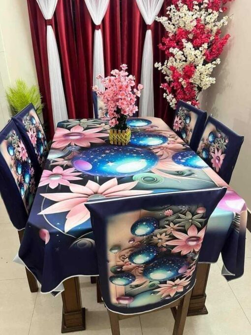 Stylish 3D Chair 6p + Table Cover 1p ( 3D 05)