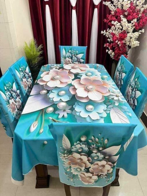 Stylish 3D Chair 6p + Table Cover 1p ( 3D 08)