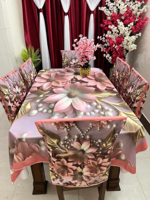 Stylish 3D Chair 6p + Table Cover 1p ( 3D 01 )