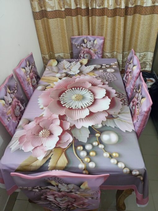 Stylish 3D Chair 6p + Table Cover 1p ( 3D 11)