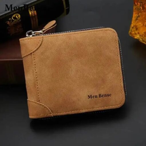 Round chain Men Zipper Wallet - Wallet For Men Brown M2