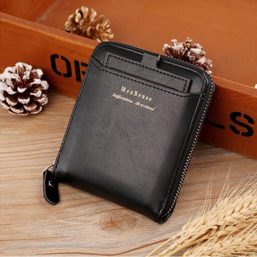 Round chain Men Zipper Wallet -(With Side Pocket) Wallet For Men Black - Image 2