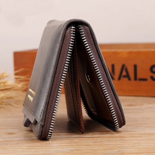 Round chain Men Zipper Wallet -(With Side Pocket) Wallet For Men Black - Image 4