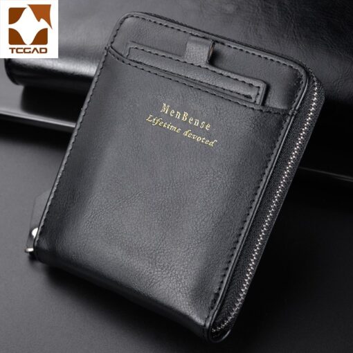 Round chain Men Zipper Wallet -(With Side Pocket) Wallet For Men Black